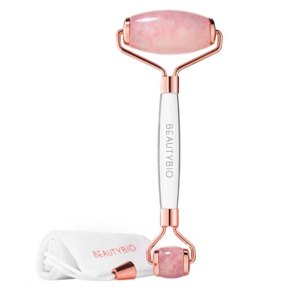 New BeautyBio Rose Quartz Dual Ended Roller - Picture 2 of 11